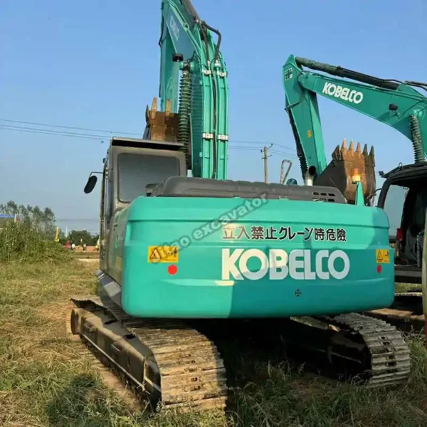 Durable Counterweight Design Rear view of Kobelco SK200D, a reliable choice for those searching for used chinese mini excavator for sale.