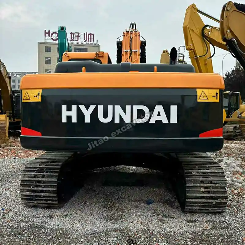 Back view showing the brand at a premier hyundai excavator dealer near me.