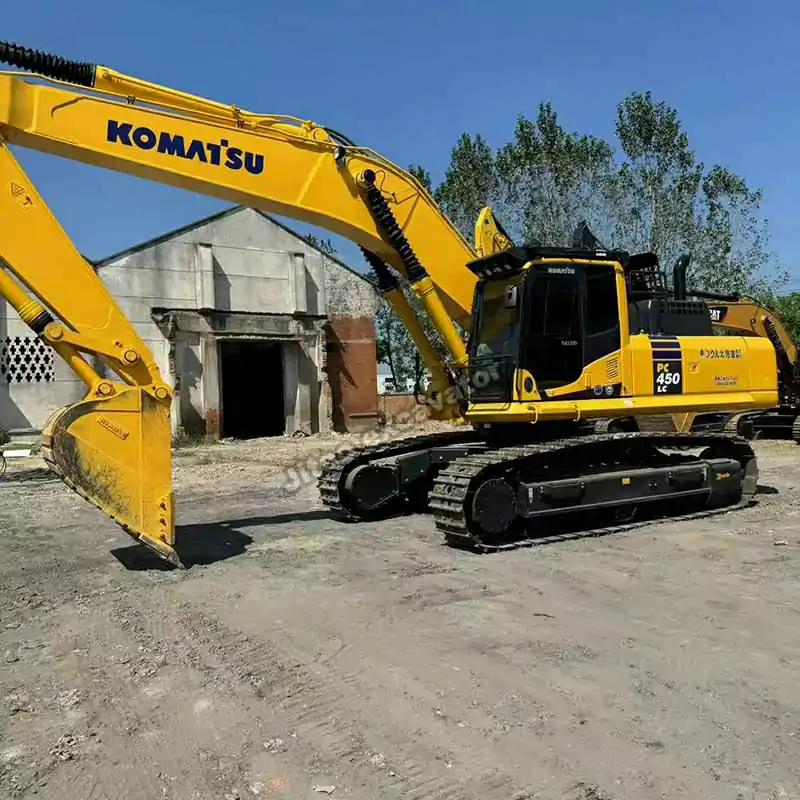 Full operational view of the PC450LC series used excavating equipment.