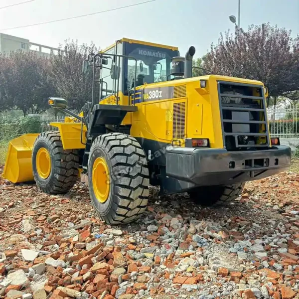 Rear engine view of a heavy-duty used mini bulldozer for sale.