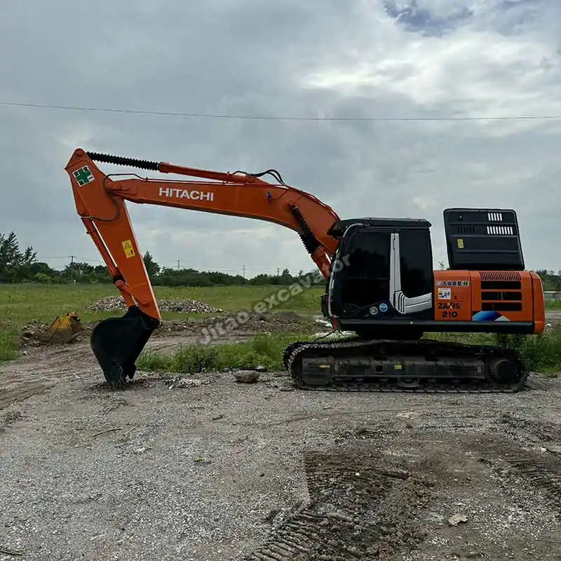 Side profile of Hitachi ZX210 from a trusted hitachi excavator dealer.