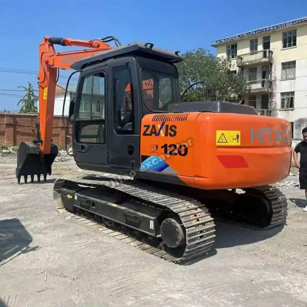 Hitachi ZX120 Rear View Rear branding on this premium hitachi excavator for sale.
