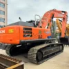 Rear exterior of a robust hitachi excavator for global sales.