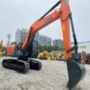 Front view of a certified hitachi excavators for sale unit.