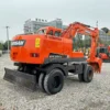 Side profile of a certified wheeled excavator for sale from Jitao.