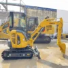 Komatsu PC35MR Side View Side profile of the PC35MR, a perfect mini excavator used for sale.