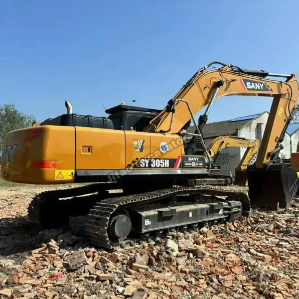 Full profile of the SY305H crawler, demonstrating the quality of our used excavator sales.