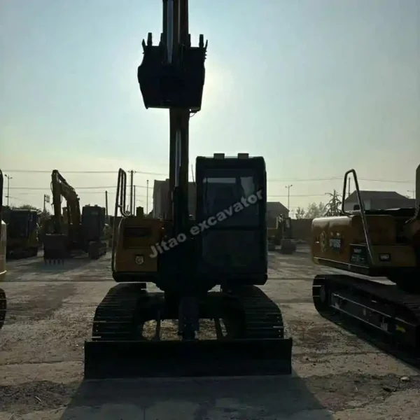 Silhouette of a Sany SY95 at Jitao yard, relevant for used excavators for sale near me searches.
