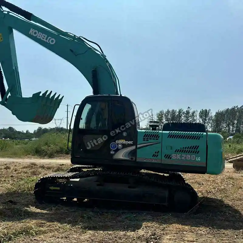 A certified Kobelco SK260LC showcased as our top used excavator for sale selection.