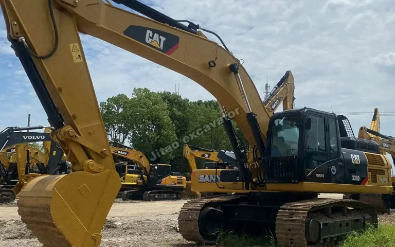 Jitao Excavator's premium stock of used Caterpillar 336D machines in China yard.