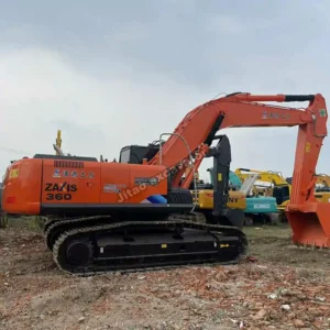 Hitachi ZX360 Side Profile Side profile of our used hitachi excavator for sale at our yard.