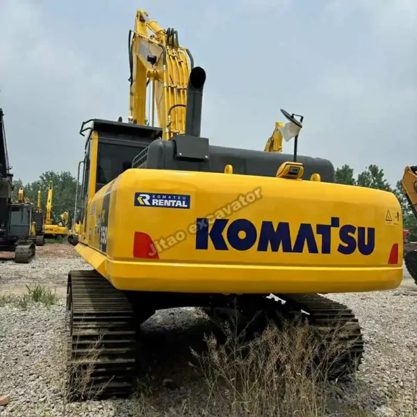 PC350LC Rear Stability Rear view showing Komatsu branding on a certified machine in our used excavators sale.