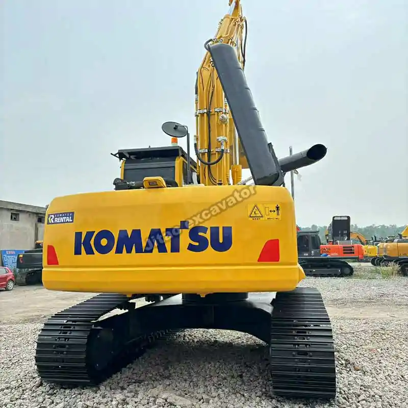 Rear view of Komatsu PC240LC, highlighting durability for any used komatsu excavator buyer.