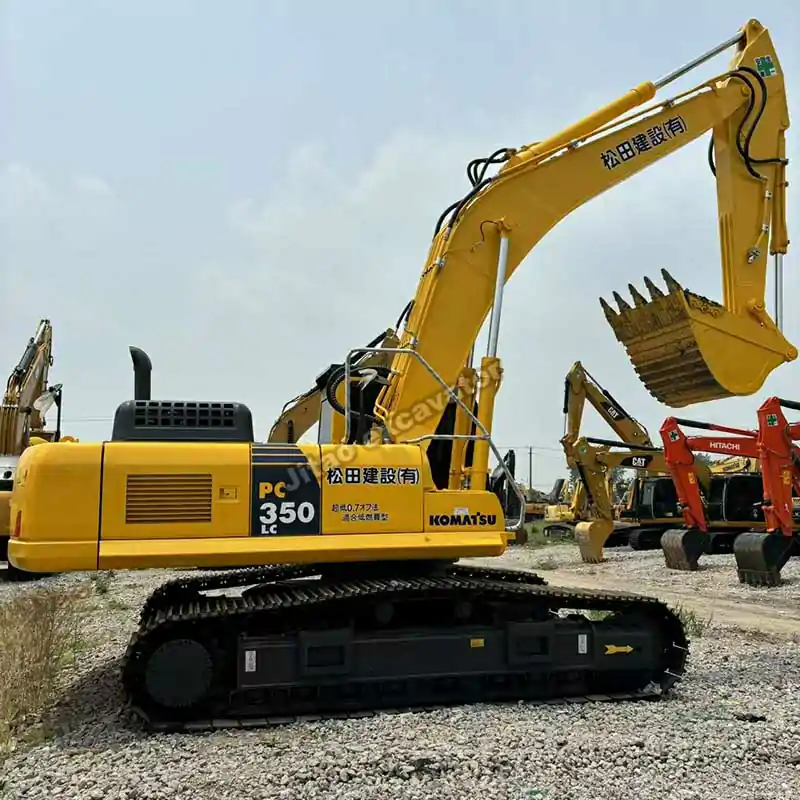 Side view of Komatsu PC350LC, a premium option in our used excavators sale.