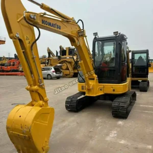 Working front view of PC55MR excavator.