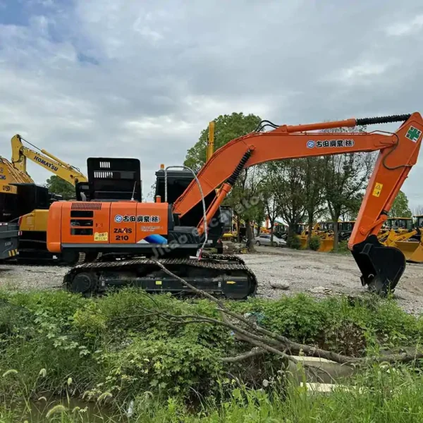 ZX210 Operation Ready Broad view of machines from a reliable hitachi excavator dealer.