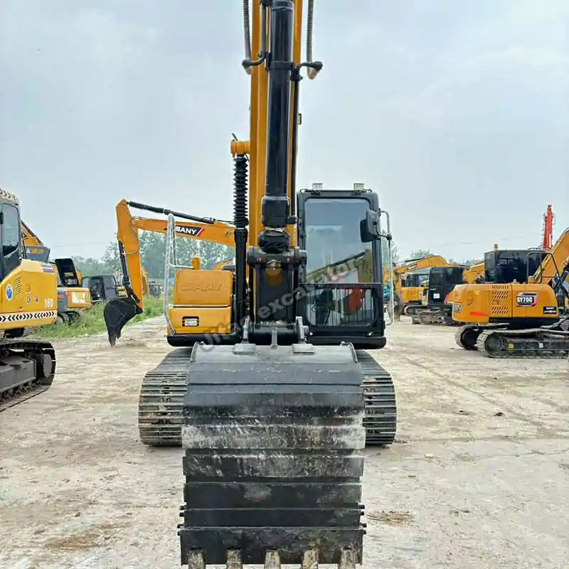 Front view of a Sany SY135C, the best used excavator for sale near me at Jitao yard.