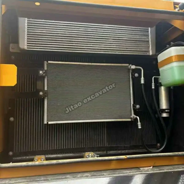 Advanced Cooling System Detailed view of the SY335H cooling and radiator system for used excavators near me.