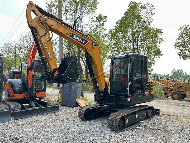 Verified Sany SY55C, a high-performance excavator used for sale at Jitao yard.