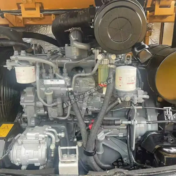Original Sany Engine Clean engine compartment of a Sany SY60C Pro used mini excavator showing original parts.