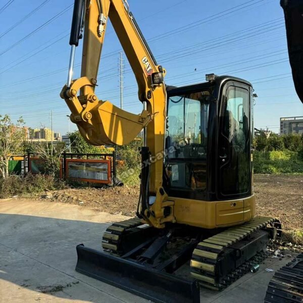 High-quality used CAT 303.5E mini excavator for sale with standard bucket and blade.