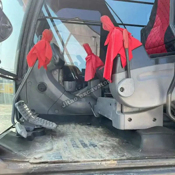 ZX200 Operator Cabin Clean cabin of our used hitachi excavator inventory.